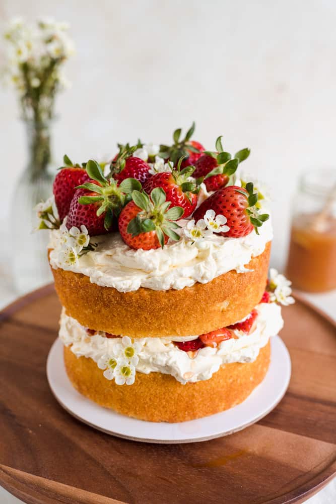 Strawberry cake with grape seed flour ▻ recipe on Vitis24.de